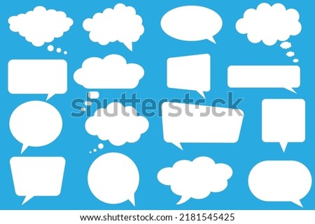 Vector speech clouds icon, bubbles for communication and chat. Vector illustration Royalty-Free Stock Photo #2181545425