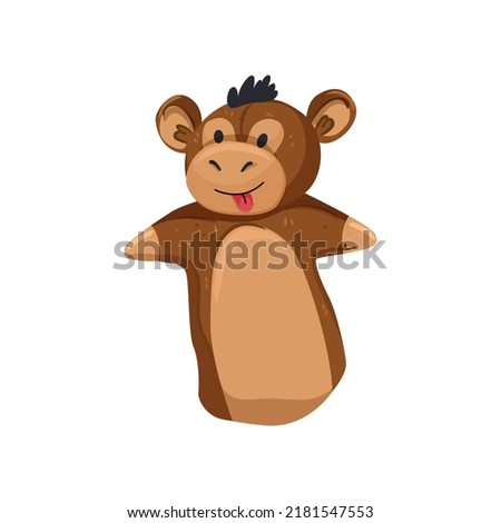 monkey hand puppet cartoon. monkey hand puppet sign. isolated symbol vector illustration