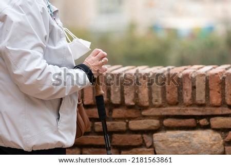Picture of elderly resting outdoor