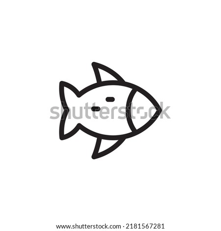 fish icon, black line on white background. For applications, web, smartphones. EPS 10