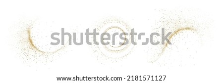 Set of Abstract shiny gold glitter design element for design invitation, wedding, Christmas card