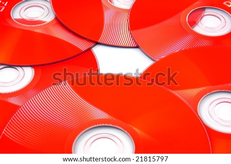 Red CD DVD isolated on white background