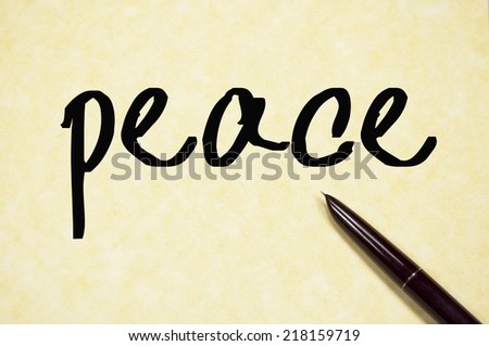 peace word write on paper 