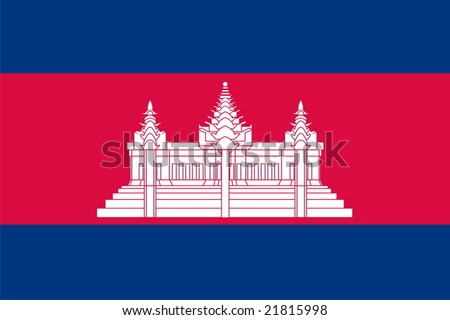 Cambodia national flag. Illustration on white background