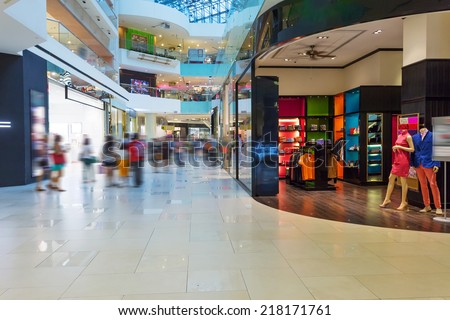 clothes display in the fashion store  Royalty-Free Stock Photo #218171761