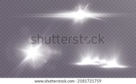 Transparent sunlight with a special glare light effect. PNG. Isolated light effects on a transparent background. Vector illustration
