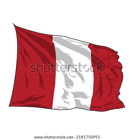 Peru Flag Royalty Vector Art, Image, Illustration