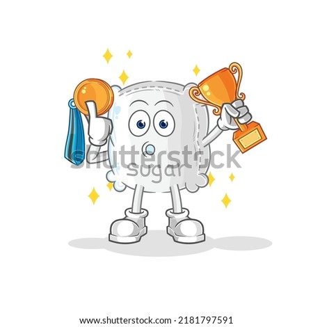 the sugar sack winner with trophie. cartoon character