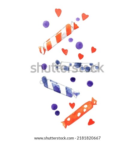 Halloween candy watercolor illustration for decoration on Halloween party festival.