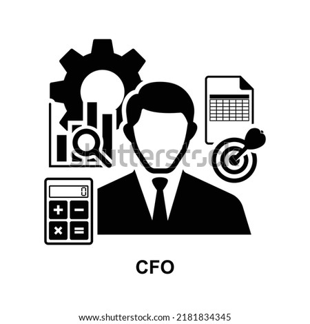 CFO icon. Chief financial officer isolated on white background vector illustration. Royalty-Free Stock Photo #2181834345