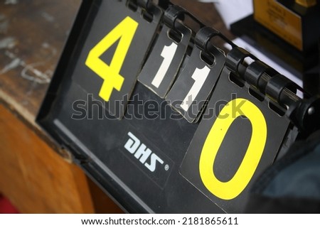 
Soccer Scoreboard in sports matches Royalty-Free Stock Photo #2181865611