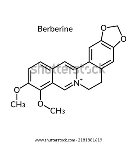 Structural chemical formula of Berberine Royalty-Free Stock Photo #2181881619