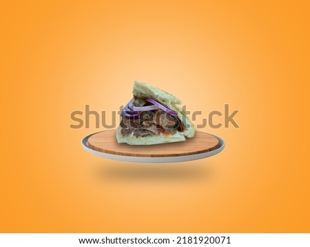 Delicious hamburger background yellow HD Photo