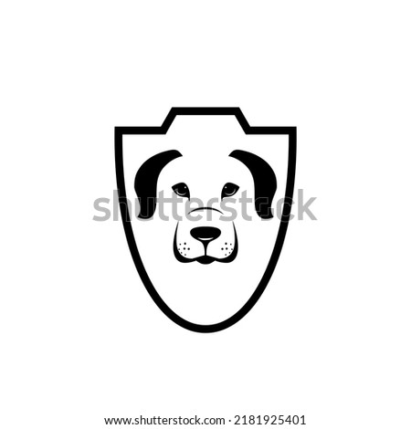 Dog shield protect icon isolated on white background
