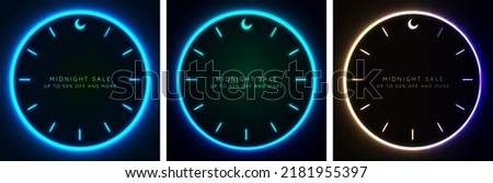 Set of Midnight Sale Signs Abstract Artworks with copy space. Editable template. Vector Illustration. EPS 10. Royalty-Free Stock Photo #2181955397