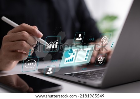 The CRM idea includes an accounting system, clients, assistance, and deals. Customer Relationship Management. organization of client job data. Royalty-Free Stock Photo #2181965549