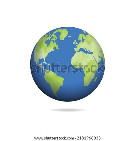 Detailed colorful world map mapped on earth globe isolated on white background
