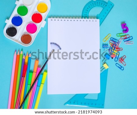 purchase of school stationery. learning concept. preparation for school