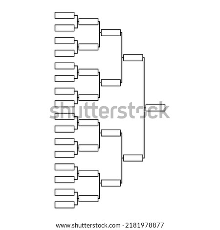 Bracket sport tournament, blank elimination event sign, playoff match vector illustration .