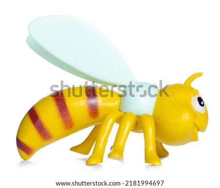 toy figure bee on white background isolation