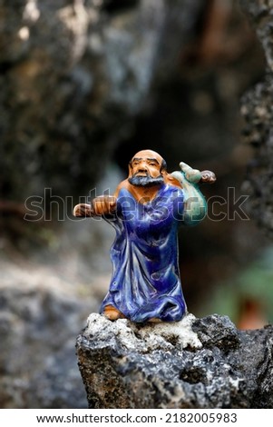 Bodhidharma, also known as Daruma, was an Indian Buddhist monk, who is considered the founder of Chan Buddhism in China - later known as Zen in Japan. Hue.  Vietnam.  Royalty-Free Stock Photo #2182005983