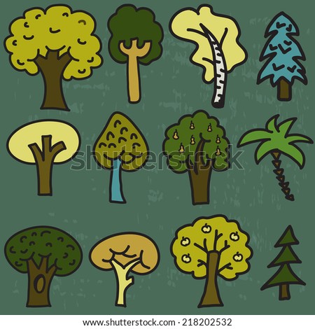 illustration of isolated set of trees