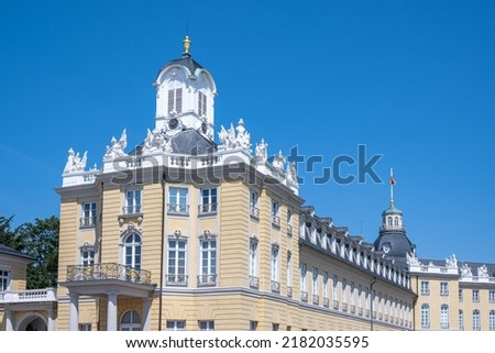 Detail of Karlsruhe Palace (Karlsruher Schloss) in Karlsruhe, Baden-Wuerttemberg, Germany Royalty-Free Stock Photo #2182035595