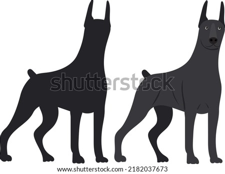 silhouette dog on white background isolated, vector