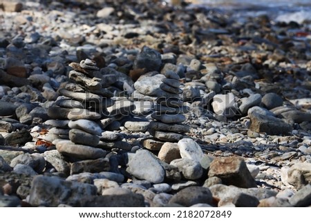 Stones on a  calm beach.