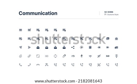 Communication UI Icons Pack Duotone Style Royalty-Free Stock Photo #2182081643