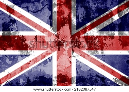 United Kingdom flag in cracks. crisis concept