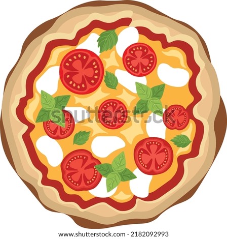 Tasty and delicious pizza fresh and healthy food ready to eat meal lunch dinner breakfast fast food vector illustration traditional.
