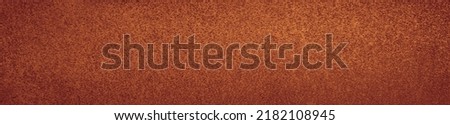     Orange brown rust texture. Old rough metal surface. Rusty background with space for design. Web banner. Wide. Panoramic. Website header.                            