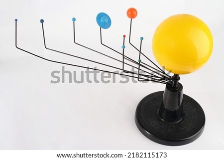 Isolated model or diagram of solar system with white background