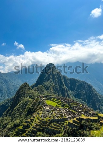 Machu Picchu Peru Mountains in the day Royalty-Free Stock Photo #2182123039