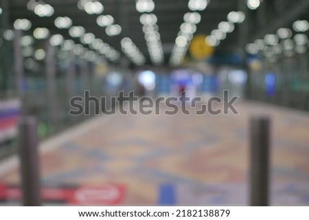 Travelers concept.Blur focus of drop off area  in front of the entrance of suvarnabhumi Airport.thailand.