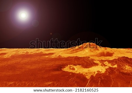 The surface of the planet Venus. Elements of this image furnished by NASA. High quality photo
