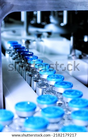 Manufacturing of vaccines in pharmaceutical factories Royalty-Free Stock Photo #2182179217