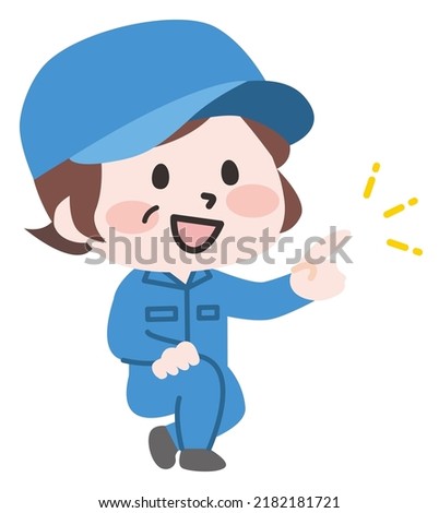 Illustration of a working person in work clothes