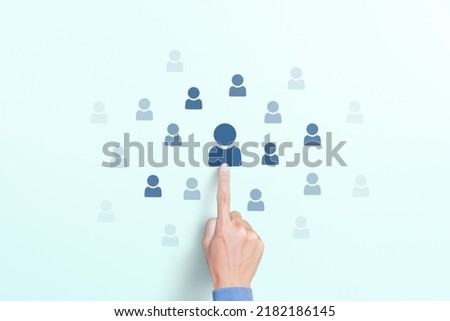Select leader or employees, Headhunting, Recruitment business and Human Resource Management Royalty-Free Stock Photo #2182186145