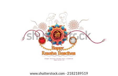 illustration of decorated Rakhi for Indian festival Indian brother and sister festival concept  Royalty-Free Stock Photo #2182189519