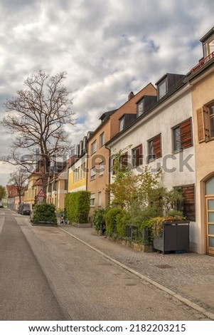beautiful blue sky with clouds, summer view of Ingolstadt, Bavaria