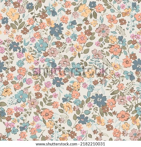 textile design with small flower pattern image Royalty-Free Stock Photo #2182210031