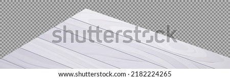 Wooden table angle perspective view, wood surface of white desk, kitchen or office top made of eco material isolated on transparent background. Tabletop design element Realistic 3d vector illustration