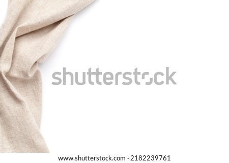 Kitchen table cloth. Cooking towel isolated on white background. Top view flat lay with copy space Royalty-Free Stock Photo #2182239761