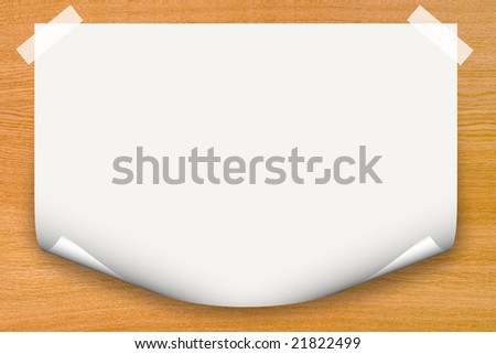 paper background on the wood with curl