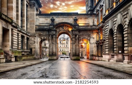 Old Gates at John Street Glasgow City Council George Square Glasgow Scotland Royalty-Free Stock Photo #2182254593