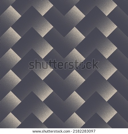 Chevron Modern Stipple Graphic Seamless Pattern Vector Stern Abstract Background. Old Fashioned Textile Design Repetitive Retro Dot Work Pale Grey Wallpaper. Half Tone Art Continuous Illustration Royalty-Free Stock Photo #2182283097