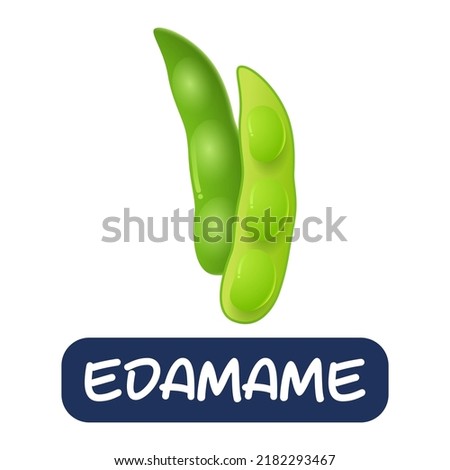cartoon edamame vegetables vector isolated on white background