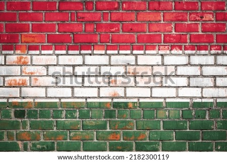 National  flag of the Italy  on a grunge brick background.